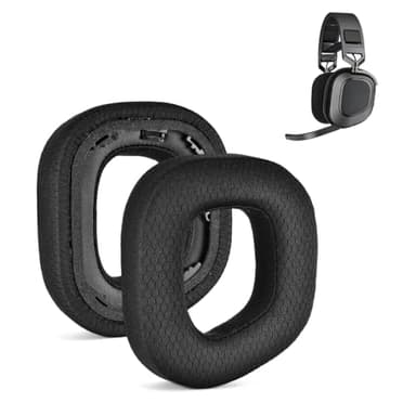 HS80 Earpads - Goothings Replacement Ear Pads Cover Cushions Compatible with Corsair HS80 Surround Gaming Headset,High-Density Noise Cancelling Foam (Black Breathable Fabric)