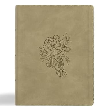 KJV Notetaking Bible, Large Print Edition, Sage SuedeSoft LeatherTouch, Red Letter, Wide Margins, Journaling Space, Single-Column, Reading Plan, Easy-to-Read Bible MCM Type