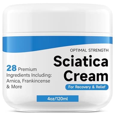 Sciatica Relief Cream: Maximum Strength Sciatic Nerve Relief for Lower Back, Hips, Buttocks, Legs and Feet, Sciatica Ease, Large 120ml