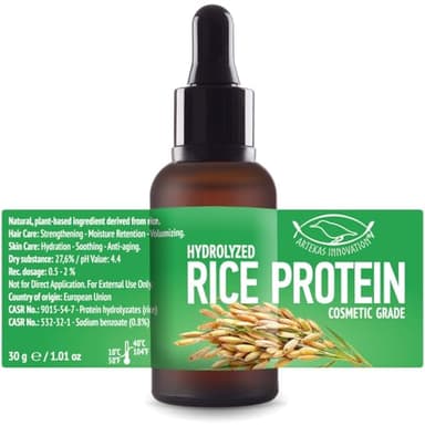 Artekas Innovation - HYDROLYZED Rice Protein - Liquid - 30g | 1oz - Cosmetic Grade - for Homemade Skin & Hair Care Preparations