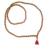 JSMA CARE Certified Rudraksha Mala, 5 Face (Panchmukhi) Natural Color Rudraksha Beads, Authentic Genuine Rosary, Japa Mala, Ornament Necklace, Prayer Beads - 108 1, Meditation Beads, 4mm.