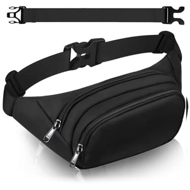 Large Fanny Pack for Women Men - Syican Waist bag with 3-Zipper Pockets, Gifts for Enjoy Sports Traveling Workout Casual Hands-Free crossbody bags Fits MAX 7.9'' iPad & 6.6'' Phone