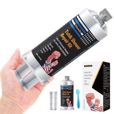 Professional White Bathtub Repair Kit - Permanent Fix for Chips, Cracks & Holes in Fiberglass, Porcelain, Ceramic, Acrylic Sink, Tile & Toilet (High-Strength)（1pcs