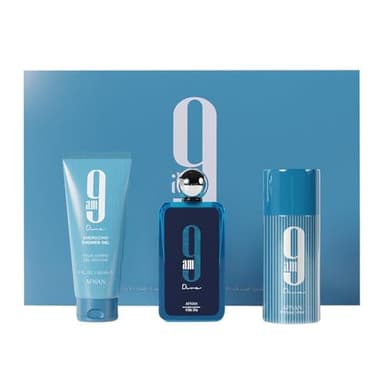 Afnan 9 Am Dive Perfume Gift Set – Eau De Parfum (3.4 Oz), Shower Gel (5.0 Oz), Deodorant (5.0 Oz)