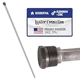 Water Connection, Aluminum Zinc Water Heater Anode Rod, Get rid of your Rotten Egg Smell in Hot Water, Compatible with Rheem, A.O. Smith, Giant, Reliance Richmond & More, Hex Head ¾ NPT x 44-in Solid