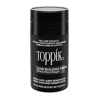Toppik Hair Building Fibers, Black, 12g Fill In Fine or Thinning Hair, Instantly Thicker, Fuller Looking, 9 Shades for Men & Women, Keratin Protein Formula