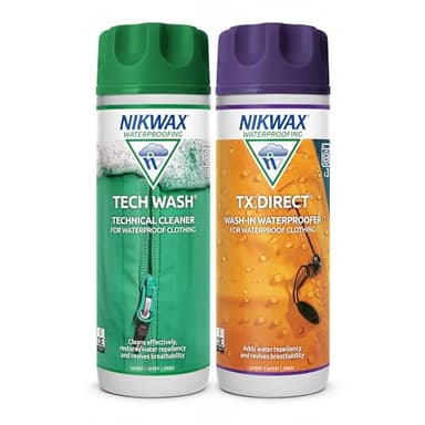Nikwax Hardshell Cleaning & Waterproofing Duo-Pack, 300ml, Cleans and Restores Water Repellency on Jackets, Rain, Ski, and Snow Gear, Outerwear, Safe for Gore-Tex and DWR