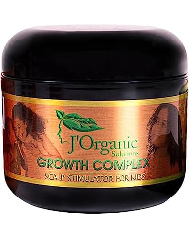 J'Organic Solutions Natural Kid's Hair Growth Stimulator (Hair Grease) with Lanolin, Sweet Almond Oil, and Castor Oil for Soft, Shiny Hair