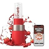 Cocinare 1100W Personal Blender for Shakes & Smoothies, Portable with 6 Titanium Blades, 16 Oz To-Go Sports Bottle, 500+ Online Recipes, Ideal for Kitchen, Frozen Fruit, Ice, Nuts (Red)