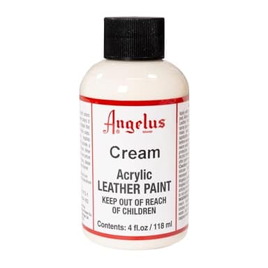 Angelus Acrylic Leather Paint - Cream | Flexible Recoloring Balm for Shoes, Furniture, Car Seats & More | Made in USA, 4 fl oz