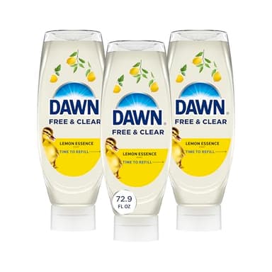 Dawn Free & Clear EZ-Squeeze Dish Soap Liquid, Dishwashing Liquid, Grease Removal, Lemon, 24.3 Fl Oz (Pack of 3)
