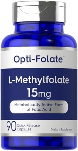 Carlyle L Methylfolate 15mg | 90 Capsules | Max Potency | Optimized and Activated | Non-GMO, Gluten Free | Methyl Folate, 5-MTHF | by Opti-Folate