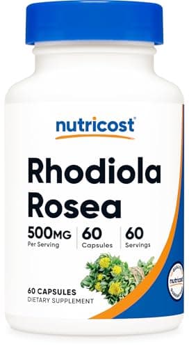 Nutricost Rhodiola Rosea 500mg, 60 Vegetarian Capsules - Gluten Free and Non-GMO Rhodiola Rosea Supplement