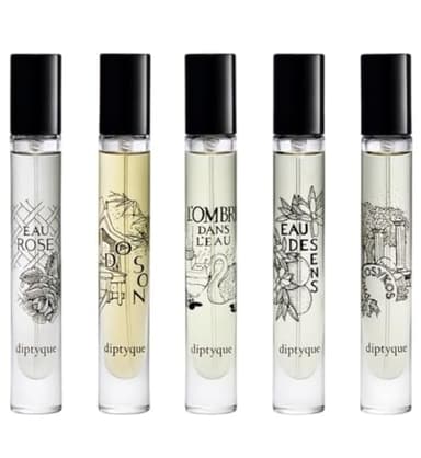 Diptyque Eau de Toilette Travel Spray 0.25 Fl Oz (Pack of 5) Set for Men and Women