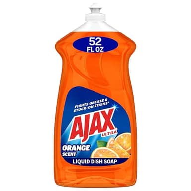 Ajax Ultra Liquid Dish Soap Orange Scent,Triple Action, Mess-Free, Easy-Flip Cap, 52 fl oz Bottle