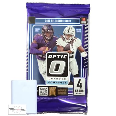 2025 Donruss Optic Football Retail Pack(s) Trading Cards + Toploader(s) and StreetCards Magnet! Look for Downtown! (Pack + Toploader)