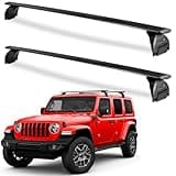 200 lbs Roof Rack Cross Bars Compatible with Jeep Wrangler JK JL Gladiator JT 2007-2024 with Anti-Theft Metal Lock, 2 & 4 Door Heavy Duty Aluminum Crossbars Rooftop Kayak Bike Luggage Racks