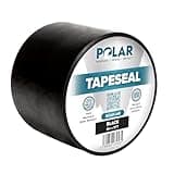 Polar Black Waterproof Tape Seal - 4" x 5ft | Rubberized Waterproof Tape for Leaks & Cracks on Roofs, PVC Pipes, Drainpipes, Plumbing & Gutters | Indoor & Outdoor Sealant Tape for Lasting Protection