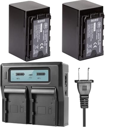 BM Premium 2 VW-VBD58 Batteries and Dual Channel LCD Charger for Panasonic AG-VBR59, BGH1, HC-X1, HC-X1500, X2000, AG-CX10, AG-CX350, AG-UX180, AG-AC30, AG-UX90, AG-DVX200, HC-MDH3E, AJ-PX270, AJPX230