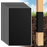 DECOHS 8 Pcs Fence Post Protection, 16.7 x 10.4 Inch Waterproof Fence Rot Protection, Wood Post Sleeve Post Wrap Fits 3" x 3" to 4" x 4" Square and 3" to 5" Round Posts