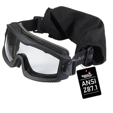 Lancer Tactical AERO Airsoft Tactical Safety Goggles -3mm Dual Pane Lens, Anti-Fog Glasses for Hunting and Cycling-One Len (Black)