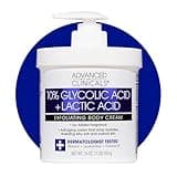 Advanced Clinicals 10% Glycolic Acid + Lactic Acid Body Lotion Skin Care Moisturizer | AHA Exfoliating KP Bump Eraser Body Cream For Rough & Bumpy Skin | Keratosis Pilaris | No Added Fragrance, 16Oz