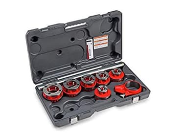 RIDGID 36475 Exposed Ratchet Threader Set, Model 12-R Ratcheting Pipe Threading Set of 1/2-Inch to 2-Inch NPT Pipe Threading Dies and Manual Ratcheting Pipe Threader with Carrying Case