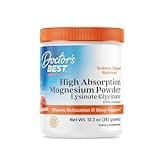 Doctor's Best High Absorption Magnesium Powder (Peach Flavored) 100% Chelated TRACCS, Not Buffered, Headaches, Muscle, Vegan, Peach Flavor, 12.3 Ounce (Pack of 1)