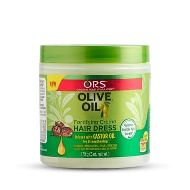 ORS Olive Oil Fortifying Cream Hair Dress Infused with Castor Oil for Strengthening 6 Ounce