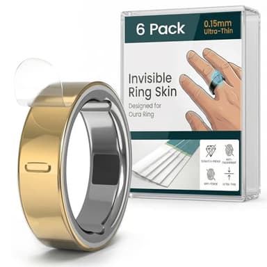 BandRain Ultra-Thin Clear Skin Protector for Oura Ring Gen 4/4 Ceramic/Gen 3, Invisible Transparent Anti-Scratch Protective Film Smart Rings Cover, 6-Pack