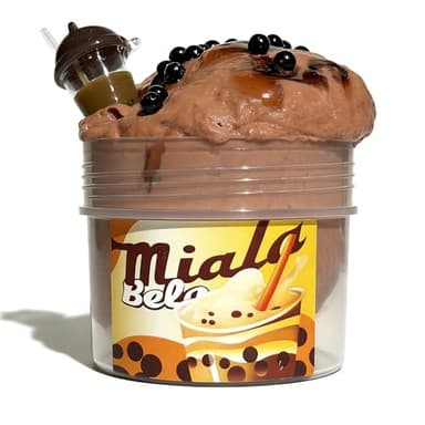 LDJDSDS Bubble Tea Boba Slime Kit - Milk Chocolate Scented DIY Slime Toy, Thick & Glossy Texture with Clear Tea Base & Pearl Charms, Stress Relief ASMR Putty Slime for Girls Boys Kids Birthday Party