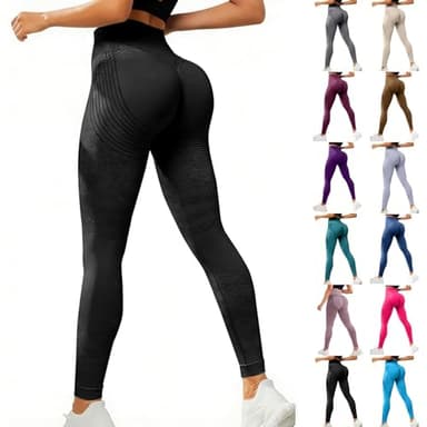 Anti Cellulite Compression 3D Leggings Womens Gym Resistance Band Workout Yoga Pants Butt Lifting Tummy Control Leggings Ladies Exercises High Waisted Seamless Running Summer Yoga Pants Black M