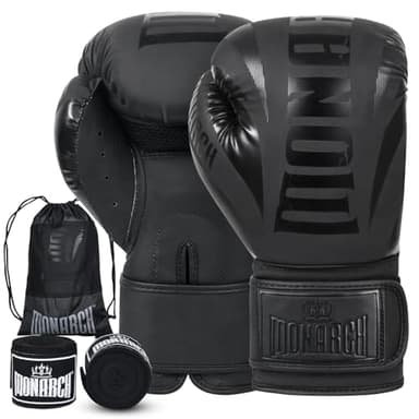 Boxing Gloves Men Women with Hand Wraps for Boxing, Muay Thai, Kickboxing, Punching Bag Workout traing and Sparing Gear Complete Boxing Kit, Size 8-16 OZ