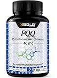X Gold Health PQQ Supplement 40mg - 180 Veggie Capsules | Pyrroloquinoline Quinone Supplement | 99,7%+ Highly Purified and Bioavailable | Mitochondrial Energy Optimizer | Made in USA, Non-GMO
