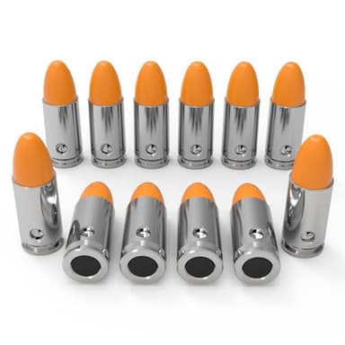 GORTAR 9mm Snap Caps Training Dummy Rounds Practice Safe Loading Firing Close to Real Weight Targets & Accessories -12 Pcs