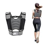 RitFit Weighted Vest 15 Lbs for Men & Women with Adjustable Straps and Reflective Strips, Body Weight Vest for Strength Training and Muscle Building, Neoprene Fabric (White Logo)