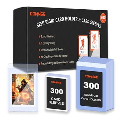 600ct Semi Rigid Card Holder - Ultra Clear Card Savers TCG Protectors, with 1/2'' Protective Lip, Semi Rigid Card Sleeves for BGS, SGC Grading Submission, Secure Shipping & Collectible Storage