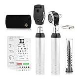 Zyrev Otoscope Oph Multi-Function Set - Otoscope/Opthalmoscope for Ear & Eye Examination - with Portable Carry Case, Sight Chart, Replacement Tips (Black)