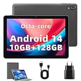 Rebecco Tablet 10 inch Android 14 Tablets, Octa Core 1280 * 800 IPS HD Display Android Tablet, 10GB RAM+128GB ROM(Expand to 1TB), Unisoc A523 CPU, 5G/2.4G WiFi, 5MP+8MP Camera