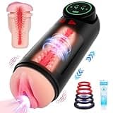 Sex Toys Automatic Male Masturbator - Adult Toys Penis Pump with 4 Sucking & Vibrating & Thrusting Modes, Sex Toys for Men Pocket Pussy Male Stroker for Penis Stimulation, Male Sex Toys LED Display