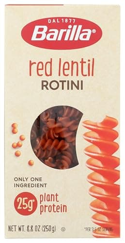Barilla Red Lentil Rotini Pasta, 8.8 oz - Vegan, Gluten Free, Non GMO & Kosher - Made with Plant Based Protein