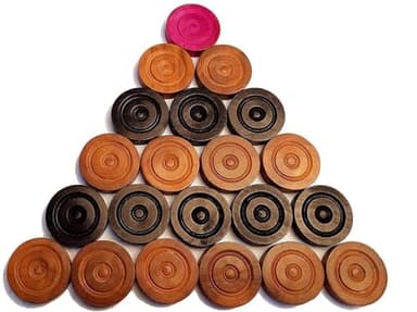 IBLAY Carrom Board Coins and Striker Professional Solid Set, Wooden Checkers with Stackable Ridge (24 Carrom Board Pieces with Cover/Striker Case + 1 Striker)