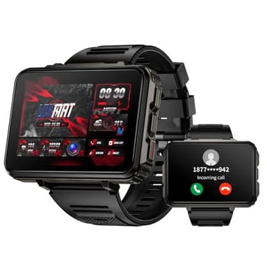 LOKMAT 4G SIM Card Smart Watch, 4GB+64GB Android Smartwatch Phone Call, 2.4" Large Screen Sport Watch 1500mAh Dual Camera WiFi Bluetooth GPS Smart Watches for Men