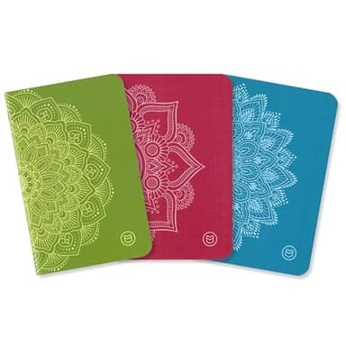 Pocket-sized Gratitude Journals - Mandala Set (Manage Stress & Anxiety, Mental Health Support, Self-Care Checklist, Prompts, 3.5" x 5.5", 36 pages)