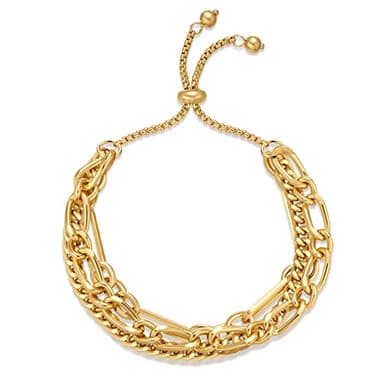 ENSKEFEN Dainty Chain Bracelets for Women Adjustable Slider Bangle Bracelet Paperclip Link Bracelets Minimalist Stacking Bracelet