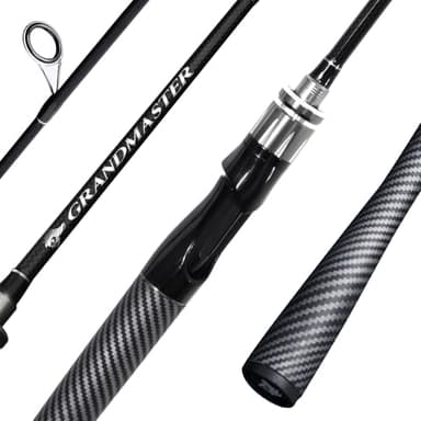 SEASIR Grandmaster Fishing Rod, Ultralight Spinning Rod Bait Casting Rod, Medium Baitcaster Rod, 2-Piece, Fuji O, Fast Action, Carbon Fiber, Fishing Pole for Saltwater Freshwater Trout Bass Catfish