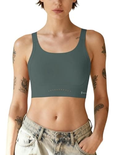 GCTBL Chest Binder for Women Transgender FTM Breast Binder Adjustable Straps Compression Bra (G, L) Green