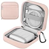 FINPAC Charger Case for MacBook, Small Electronic Organizer Bag for MacBook Power Adapter, Portable Pouch Travel Storage for Laptop Accessories, Magic Mouse, USB Drives, GoPro, Gadgets - Pink