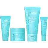 Tula Skin Care On the Go Best Sellers Travel Kit | Facial Cleanser, Day & Night Moisturizer, Sugar Scrub & Vitamin C Serum for Glowing, Radiant Skin, 1.0 Count
