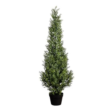 Nearly Natural 4ft UV-Resistant Artificial Boxwood Topiary Tree - Lifelike Greenery for Indoor and Outdoor Decor, Includes Nursery Planter